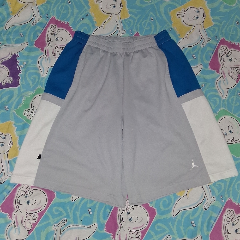 Y2K Jordan Vintage Basketball Jersey Gym Shorts Nike Detroit Lions Colorway - Picture 1 of 7
